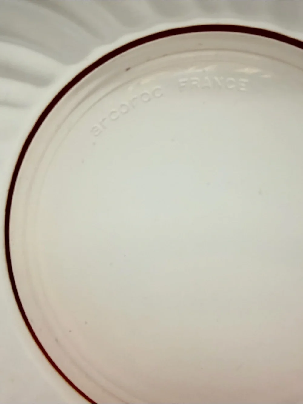 Vintage Arcoroc Rosaline Pink Swirl Glass Bowl France Scalloped Rim 9”